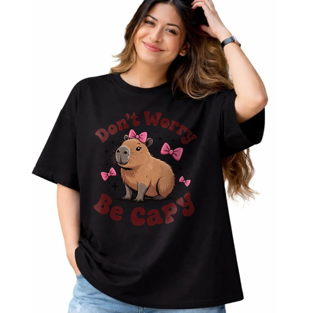 Cute Capybara Shirt, Funny Capybara Unisex T-Shirt/Hoodie/Sweatshirt HLT00 - Toddler Girl Capybara Birthday Gift Cute Donβt Worry Be Capy T-Shirt