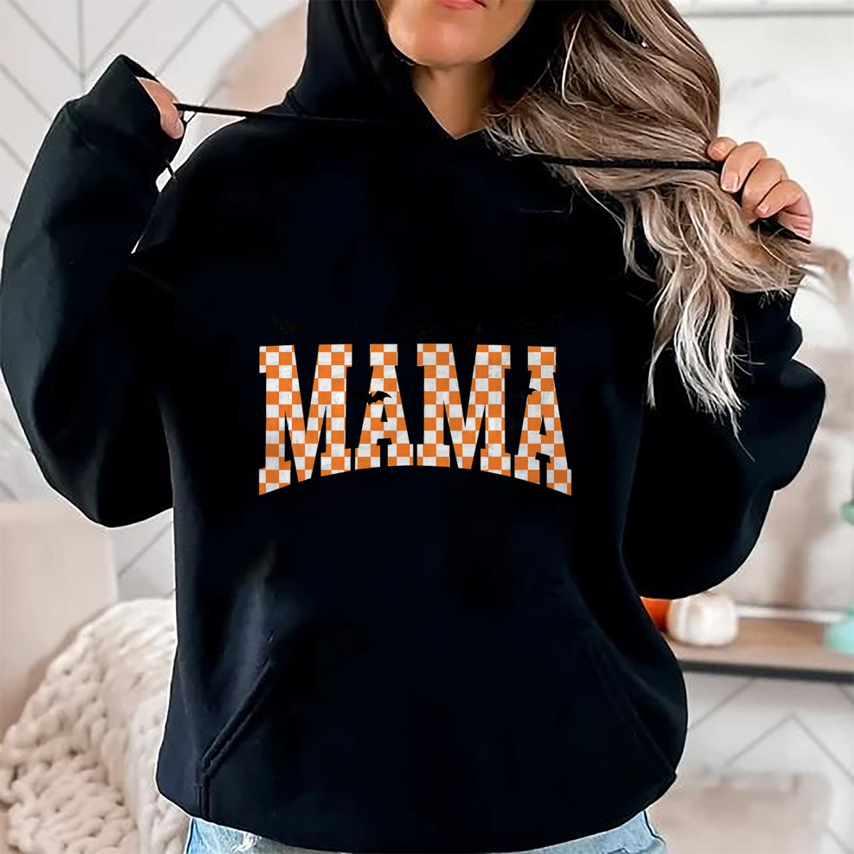 Hallowen Shirts for Family, Funny hallowen shirts, Hallowen Unisex T-Shirt/Hoodie/Sweatshirt HLT00 - Checkerboard Mama With Spider Halloween Mama Spooky Vibes T-Shirt