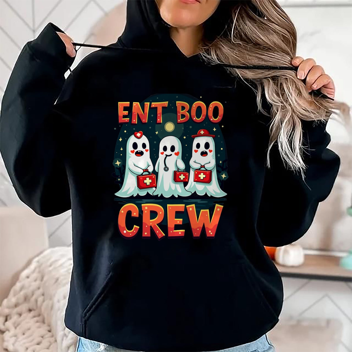 Hallowen Shirts for Family, Funny hallowen shirts, Hallowen Unisex T-Shirt/Hoodie/Sweatshirt HLT00 - Spooky Ent Boo Crew Halloween Ent Nurse Practitioner T-Shirt