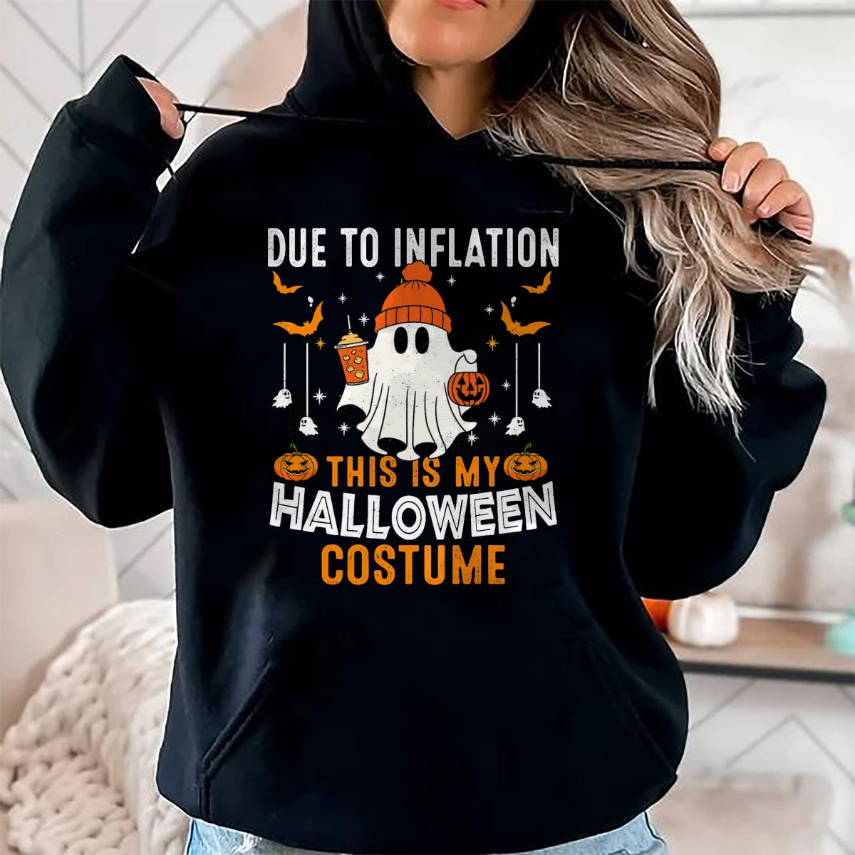 Hallowen Shirts for Family, Funny hallowen shirts, Hallowen Unisex T-Shirt/Hoodie/Sweatshirt HLT00 - Due To Inflation This Is My Halloween Costume Funny Pumpkins T-Shirt