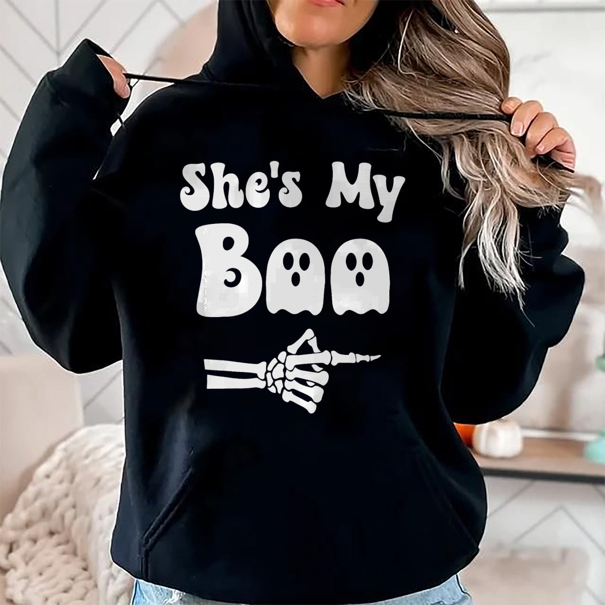 Hallowen Shirts for Family, Funny hallowen shirts, Hallowen Unisex T-Shirt/Hoodie/Sweatshirt HLT00 - Sheβs My Boo Skeleton Couples Matching Couple Halloween T-Shirt