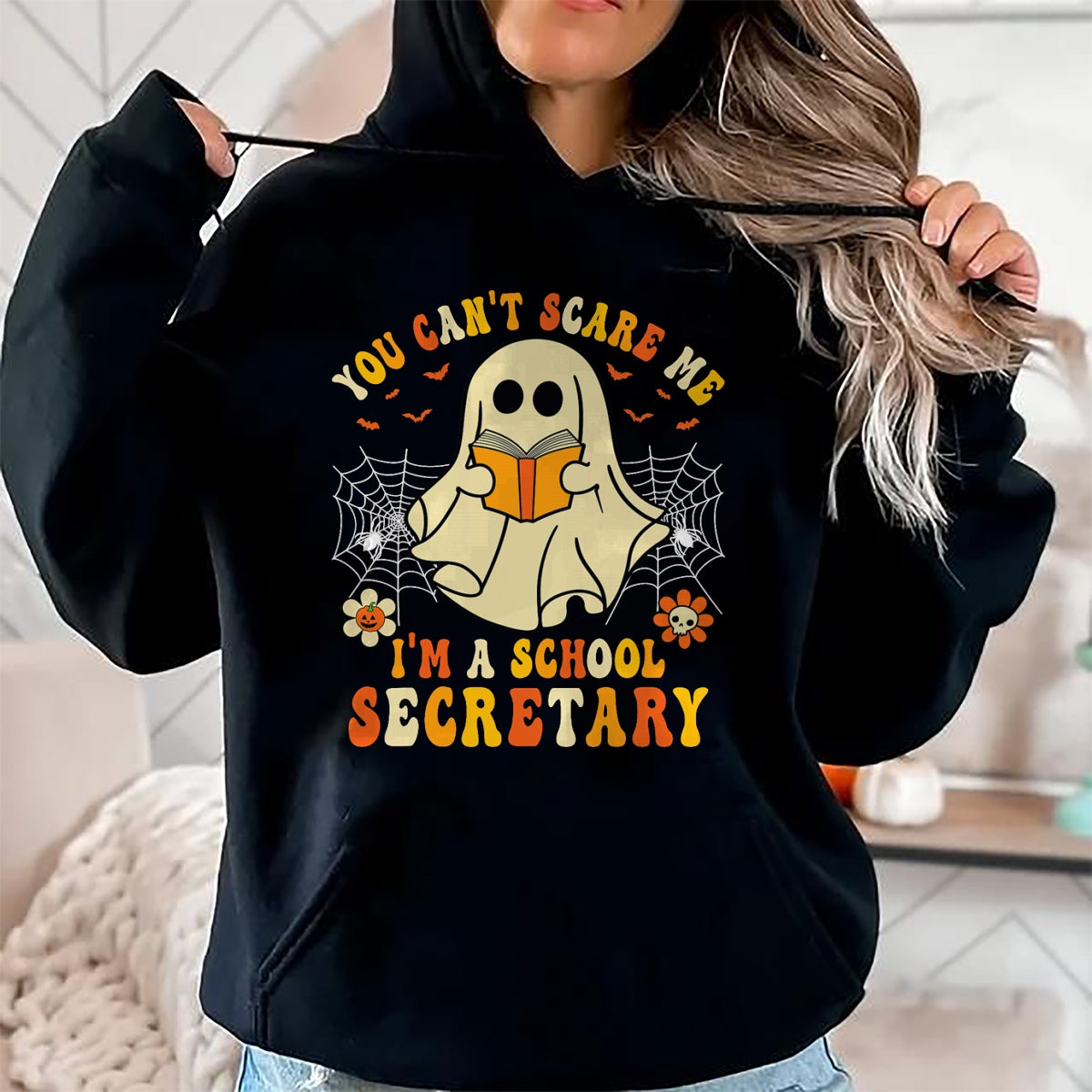 Hallowen Shirts for Family, Funny hallowen shirts, Hallowen Unisex T-Shirt/Hoodie/Sweatshirt HLT00 - You Can't Scare Me I'm A School Secretary Halloween Candy T-Shirt