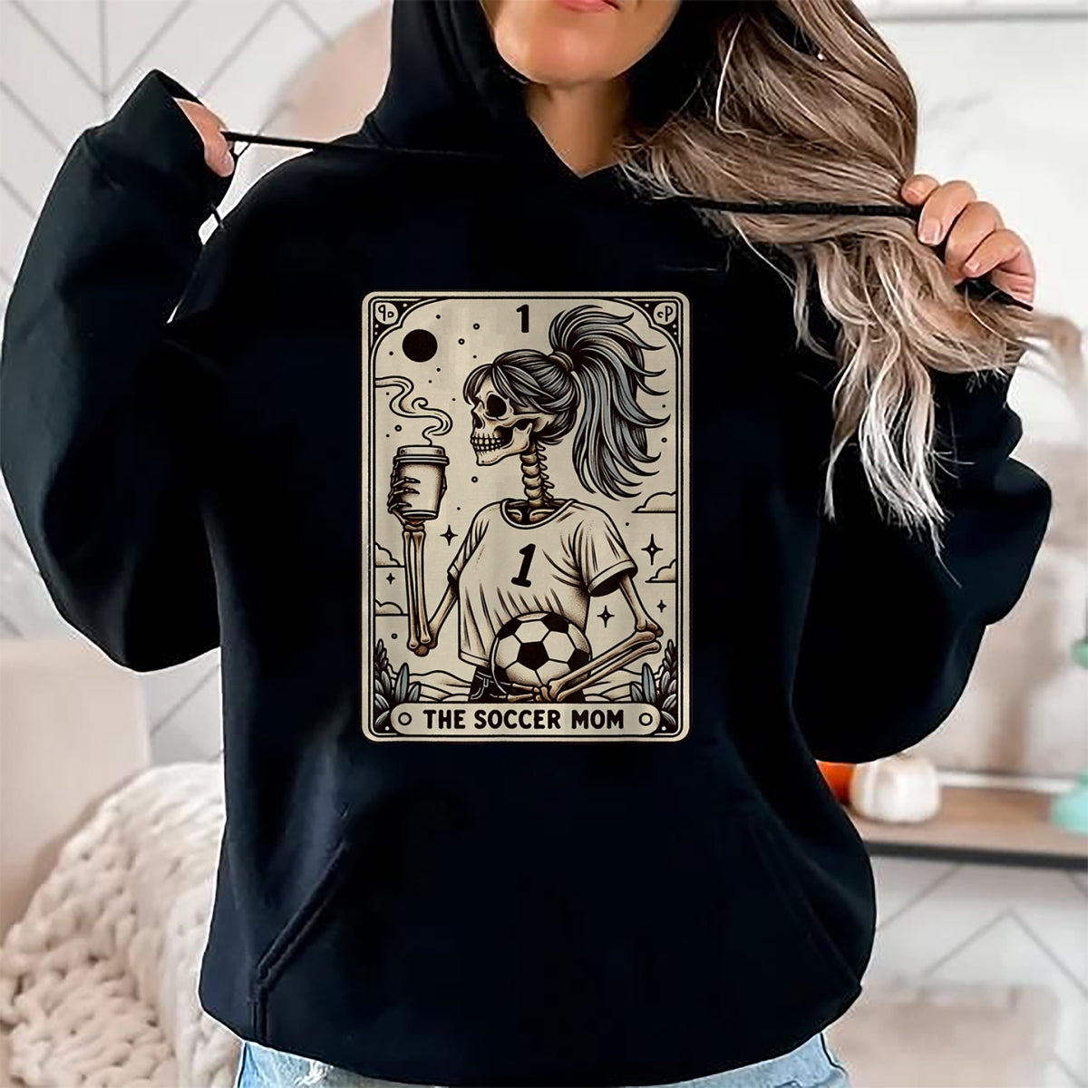 Hallowen Shirts for Family, Funny hallowen shirts, Hallowen Unisex T-Shirt/Hoodie/Sweatshirt HLT00 - Soccer Mom Tarot Card, Vintage Halloween Soccer Mama Sweatshirt