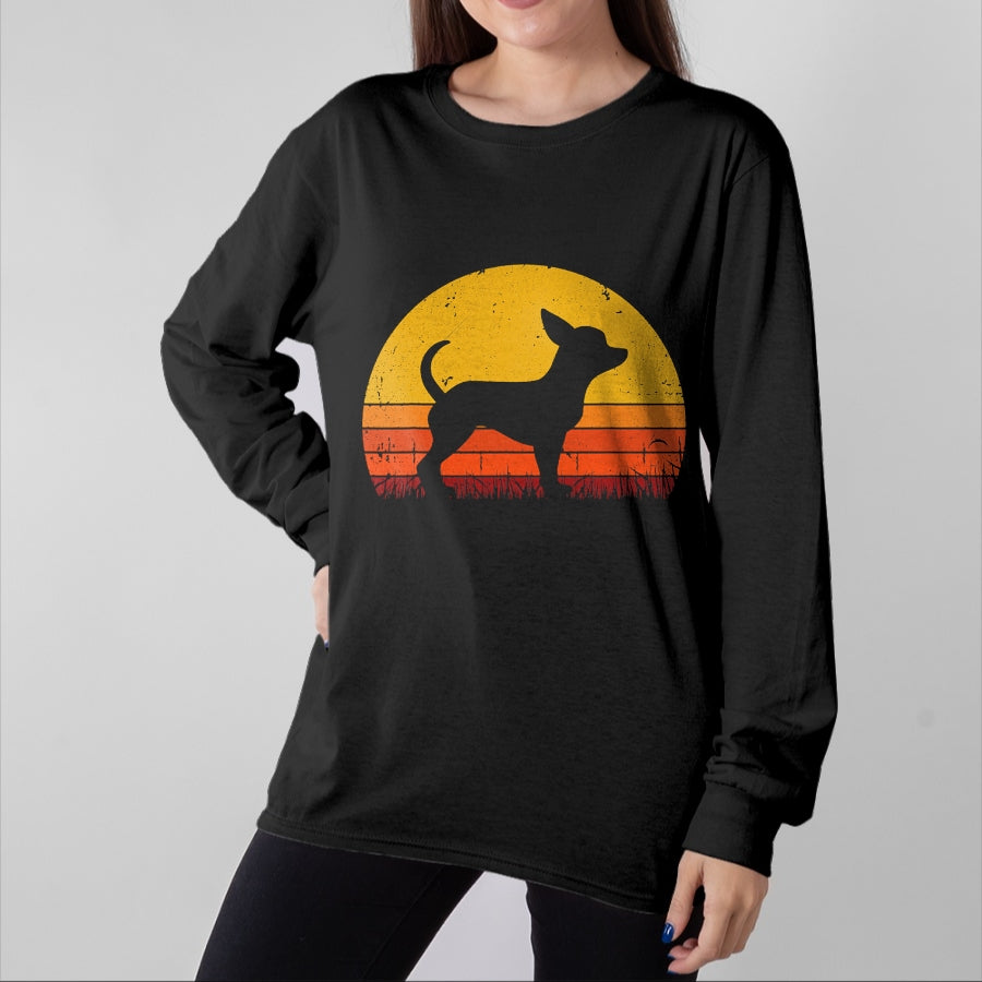 Dog Love Shirt, Dog Lover Gift T-Shirt/Hoodie/Sweatshirt HLT00 - Retro Chihuahua Men Women Dog Mom Dad Chihuahua T-Shirt