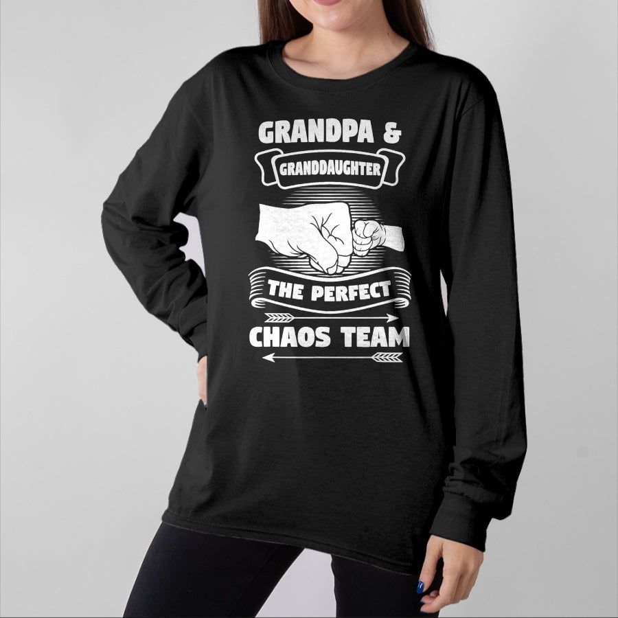 Best Grandpa Shirt, Proud Grandpa Unisex T-Shirt/Hoodie/Sweatshirt HLT00 - Grandpa Granddaughter A Perfect Chaos Team Gift T-Shirt