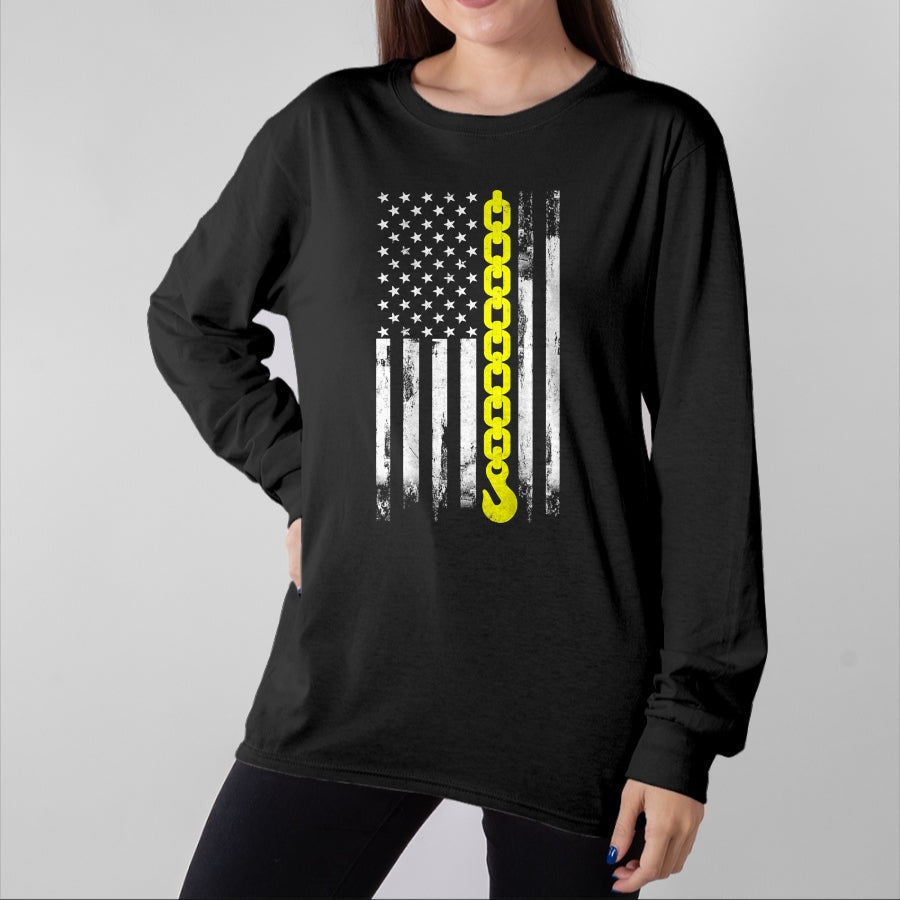 Best Truck Driver Life Shirt, Funny Trucker UnisexT-Shirt/Hoodie/Sweatshirt HLT00 - Tow Truck Driver Thin Yellow line USA Flag Gift Towing Dad T-Shirt