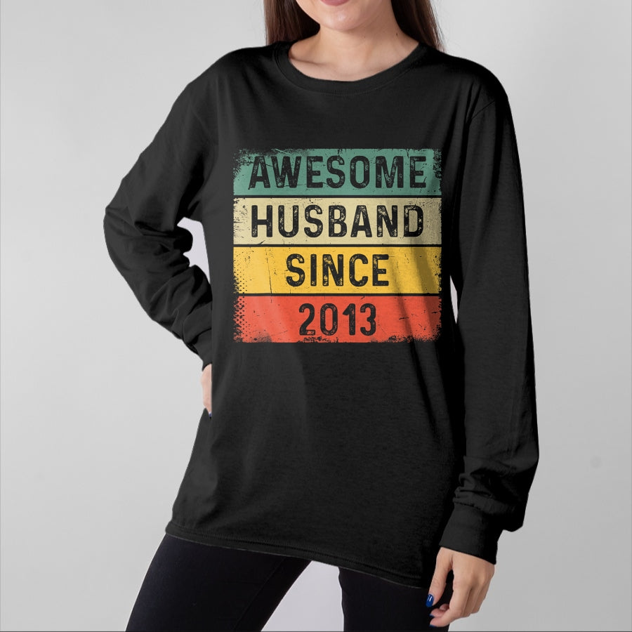 Best Wife Shirt, Wife and Husband Unisex T-Shirt/Hoodie/Sweatshirt HLT00 - 11th Wedding Anniversary Epic Awesome Husband Since 2013 T-Shirt (1)