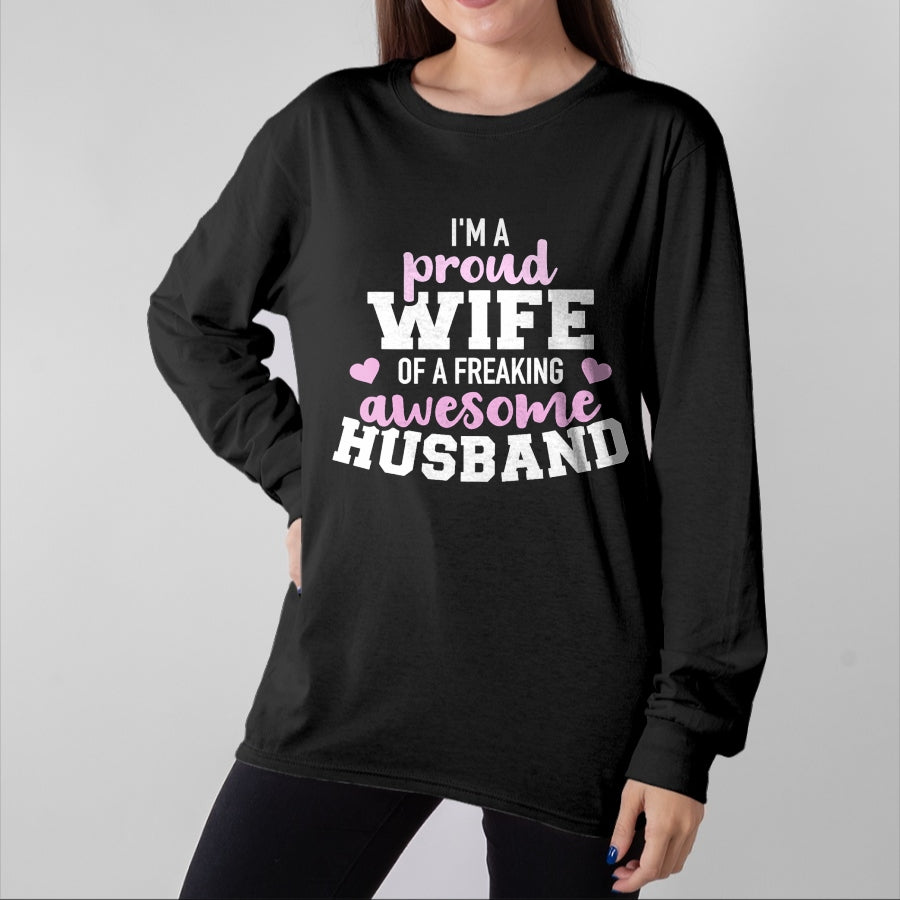 Best Wife Shirt, Wife and Husband Unisex T-Shirt/Hoodie/Sweatshirt HLT00 - Gift for wife T shirt, lucky wife Proud wife husband wedding anniversary T-Shirt