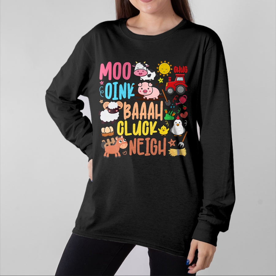 Best Farmer Life Shirt, Funny Farmer UnisexT-Shirt/Hoodie/Sweatshirt HLT00 - Farm Animals Sounds Oink Baa Neigh Cluck Moo Kids Farmer T-Shirt