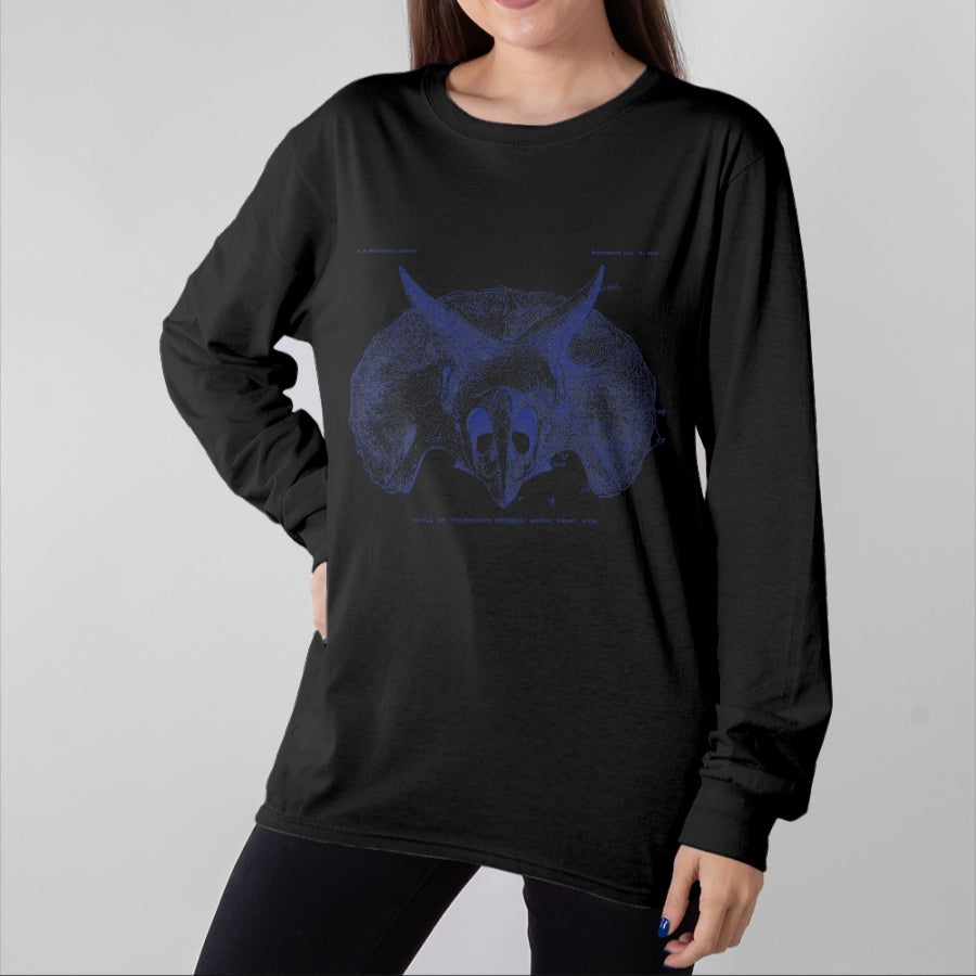 Best Dinosaur Lover Shirt, Funny Dinosaur UnisexT-Shirt/Hoodie/Sweatshirt HLT00 - Triceratops Skull - Vintage Dinosaur Paleontology Gift T-Shirt