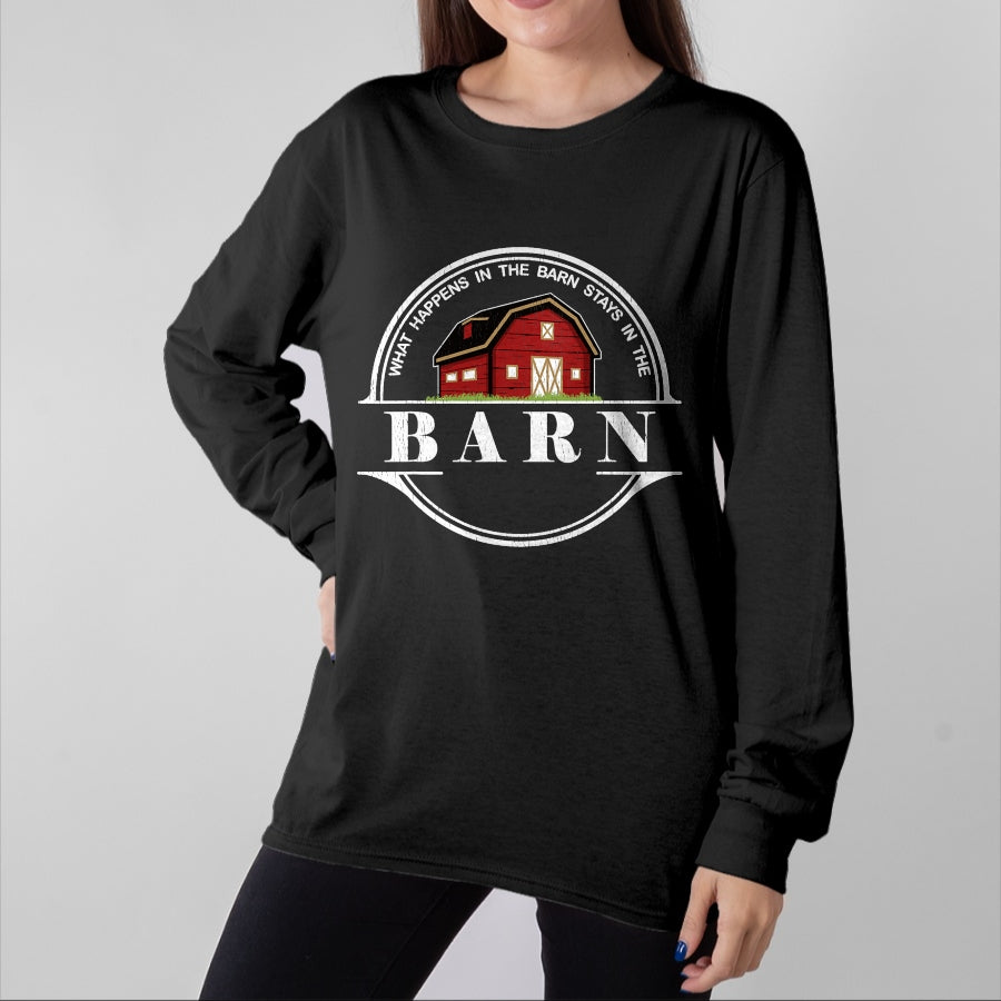 Best Farmer Life Shirt, Funny Farmer UnisexT-Shirt/Hoodie/Sweatshirt HLT00 - What Happens in The Barn Stays in The Barn Farmer T-Shirt