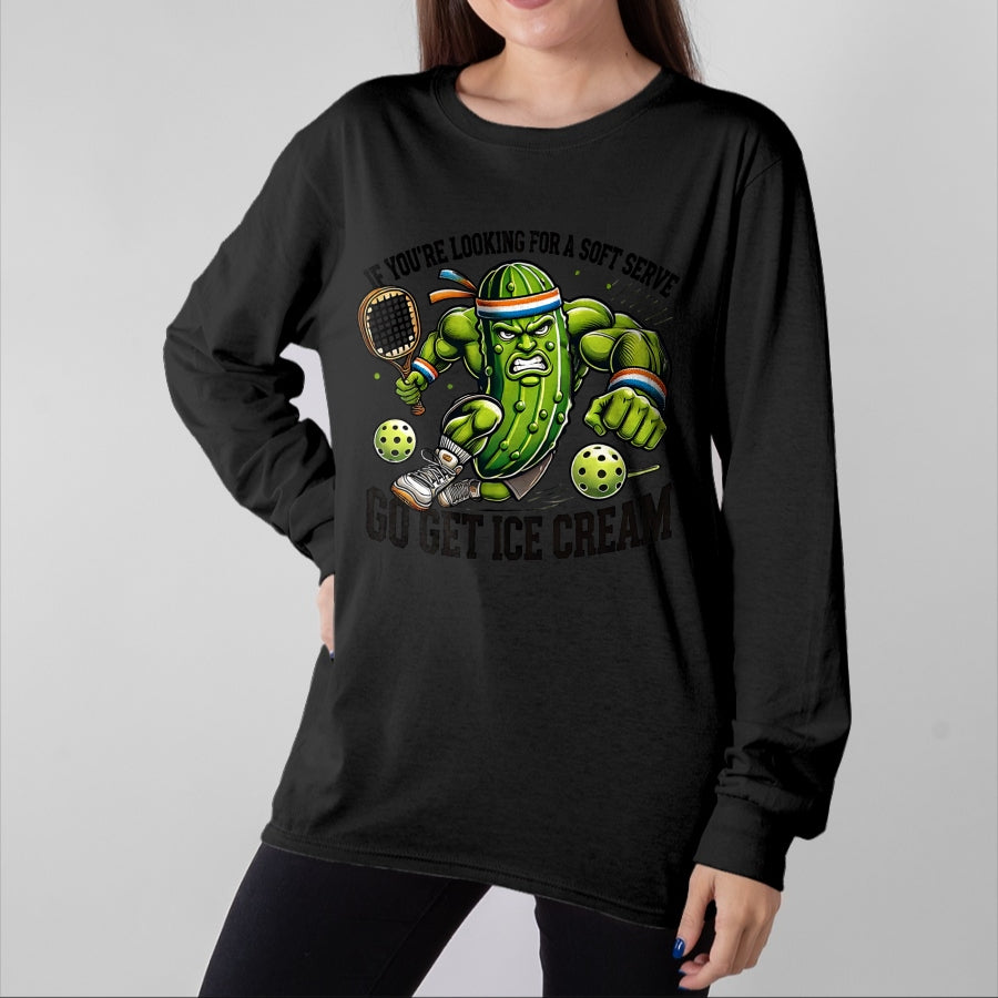 Funny Pickleball Shirt, Pickleball Lover Unisex T-Shirt/Hoodie/Sweatshirt HLT00 - Funny Pickleball Lover Pun with a Pickle Playing Pickle Ball T-Shirt