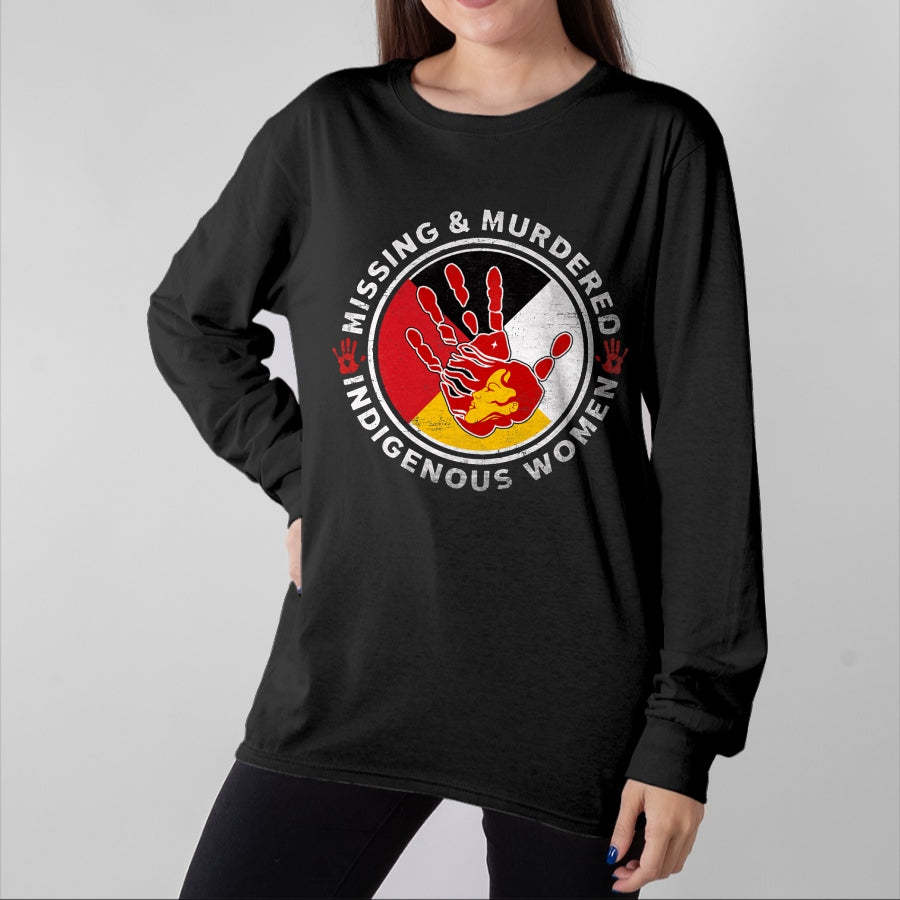 Native American T-Shirts, Vintage Native American Unisex T-Shirt/Hoodie/Sweatshirt HLT00 - MMIW Missing & Murdered Indigenous Women Red Hand