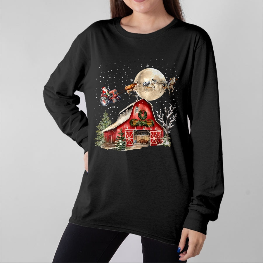 Best Farmer Life Shirt, Funny Farmer UnisexT-Shirt/Hoodie/Sweatshirt HLT00 - Funny Santa Claus Tractor Cows Farm Farmer Christmas Holiday T-Shirt