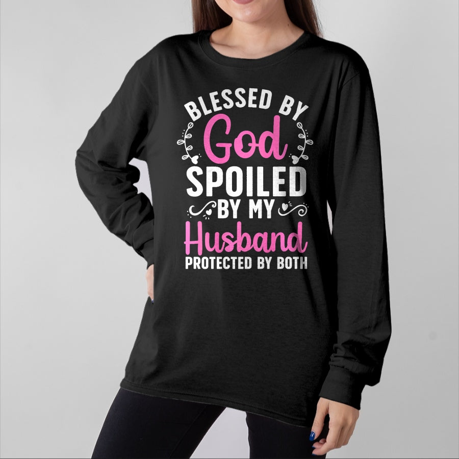 Best Wife Shirt, Wife and Husband Unisex T-Shirt/Hoodie/Sweatshirt HLT00 - Gift for wife T shirt, spoiled wife Funny Spoiled Wife Art For Women Girls Husband Spoiled Wife Pr (5)