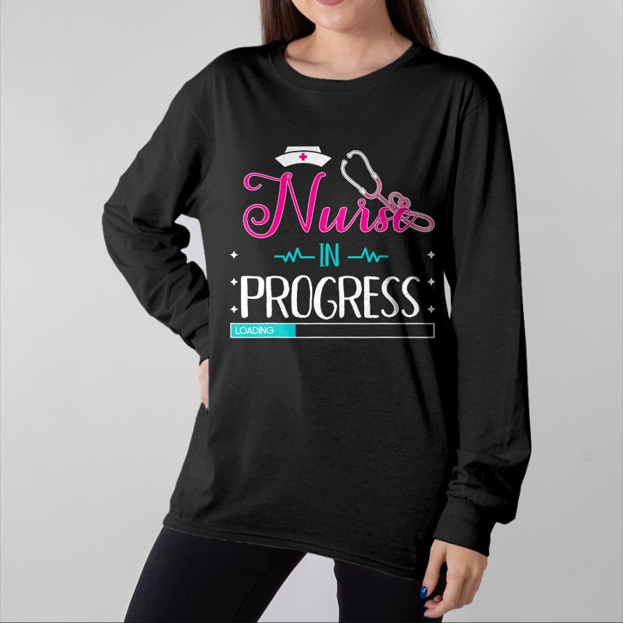 Funny Nurse Shirt, Nurse Unisex T-Shirt/Hoodie/Sweatshirt HLT00 - Nurse In Progress Loading Training Nursing Student T-Shirt