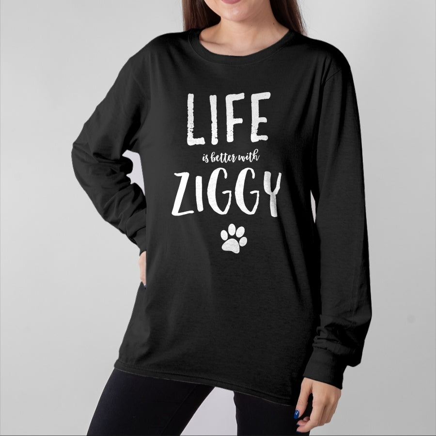 Cat Love Shirt, Funny Cat Lover Gift UnisexT-Shirt/Hoodie/Sweatshirt HLT00 - Ziggy Cat Name T-Shirt Gift Shirt T-Shirt - Black, Small - Cat Lovers (Adult Males and Females) - Un