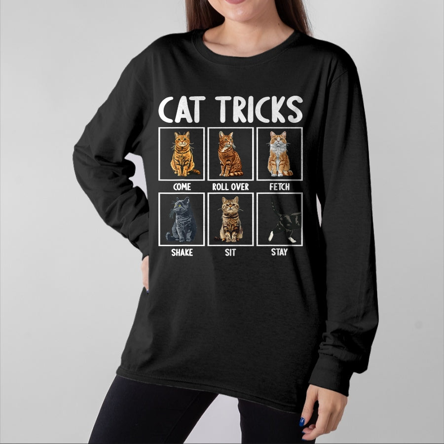 Cat Love Shirt, Funny Cat Lover Gift UnisexT-Shirt/Hoodie/Sweatshirt HLT00 - Cats Funny Cat Tricks T-Shirt, Small, Black