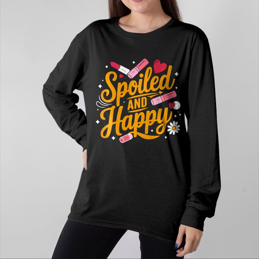 Best Wife Shirt, Wife and Husband Unisex T-Shirt/Hoodie/Sweatshirt HLT00 - Gift for wife T shirt, spoiled wife Spoiled And Happy Spoiled Wife Sweatshirt