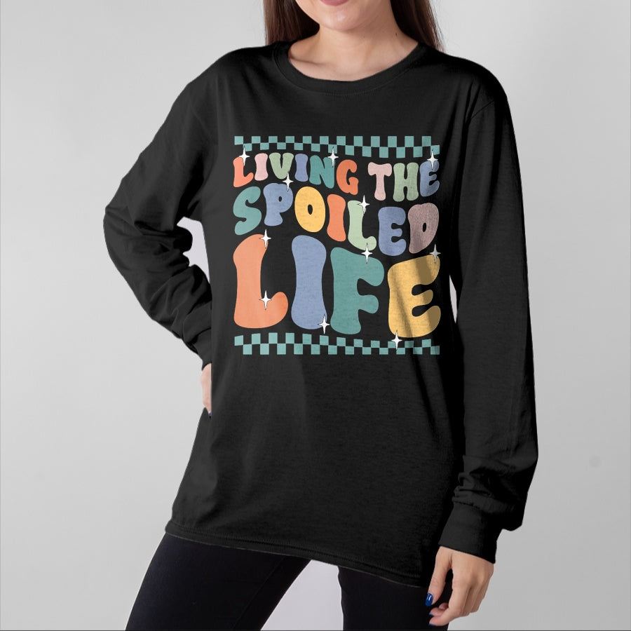 Best Wife Shirt, Wife and Husband Unisex T-Shirt/Hoodie/Sweatshirt HLT00 - Gift for wife T shirt, spoiled wife Womens Spoiled Wife Living The Spoiled Life V-Neck T-Shirt (1)