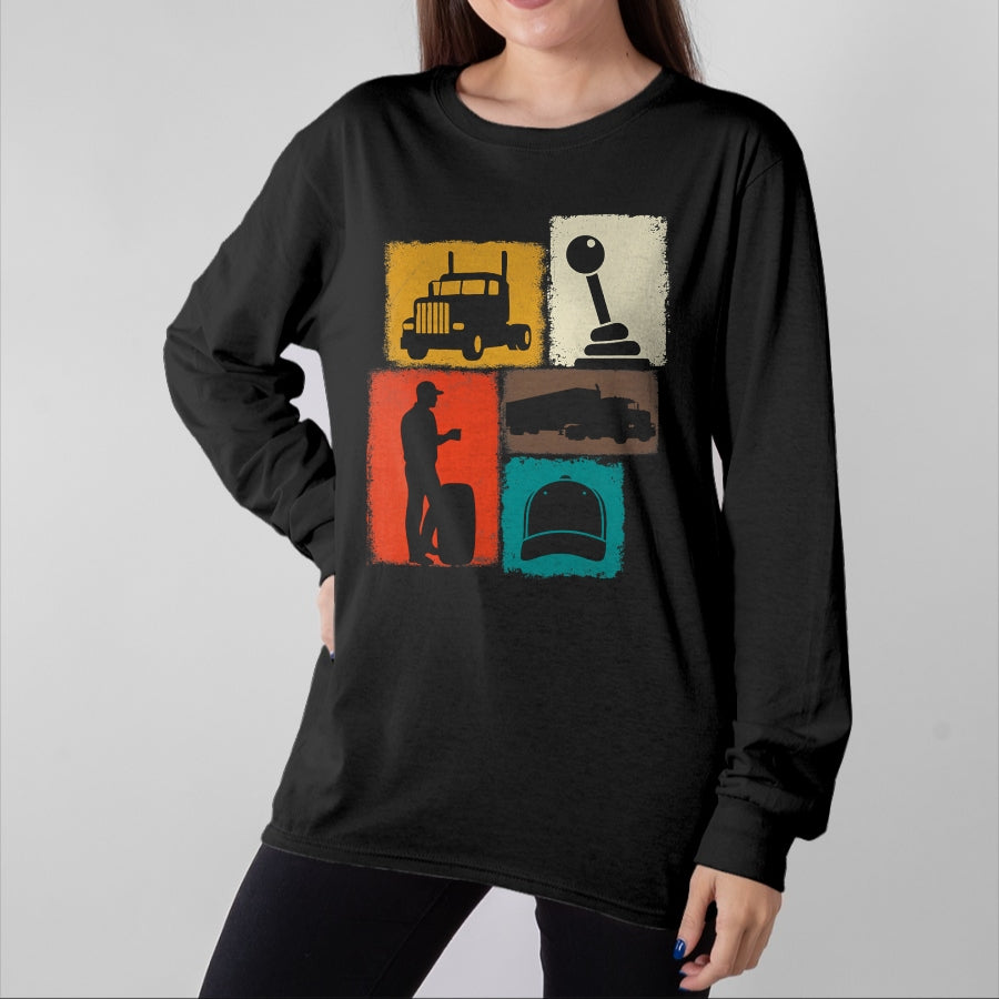 Best Truck Driver Life Shirt, Funny Trucker UnisexT-Shirt/Hoodie/Sweatshirt HLT00 - Trucker Vintage Collage Trucking Men Truck Driver T-Shirt