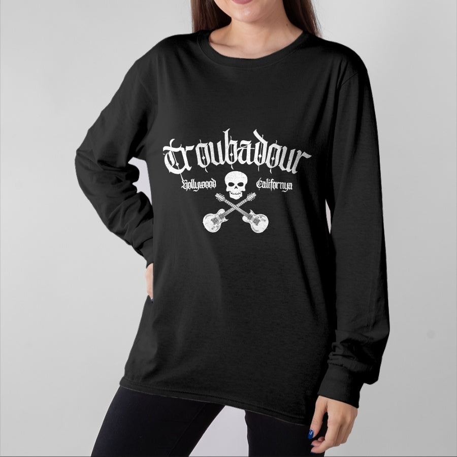 Guitar Lover Shirt, Funny Guitar UnisexT-Shirt/Hoodie/Sweatshirt HLT00 - Vintage Skull Troubadour Guitar Rock Music Tee T-Shirt