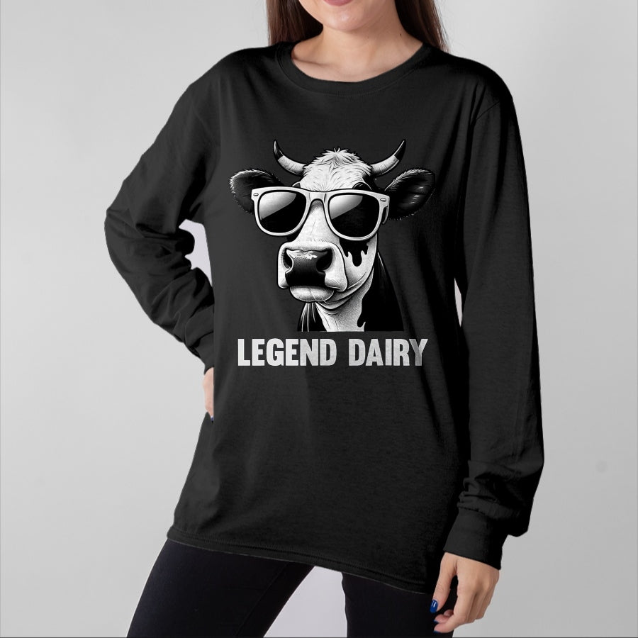 Best Farmer Life Shirt, Funny Farmer UnisexT-Shirt/Hoodie/Sweatshirt HLT00 - Legend Dairy Funny Farmer Cow Farmer Pun Graphic T-Shirt, Men, Black, 3X-Large