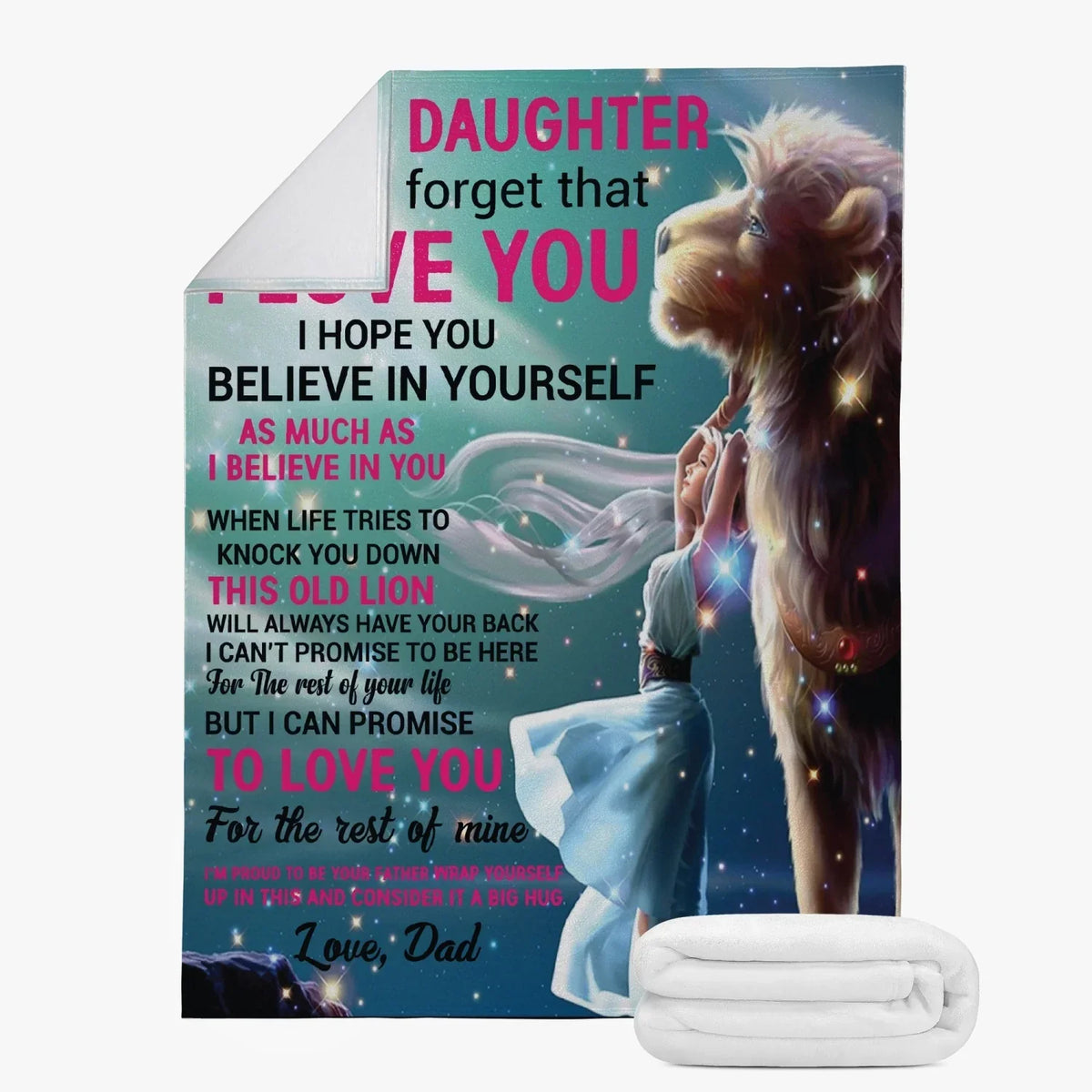 Daughter Never Forget Blanket - from dad (SKUB07-27)