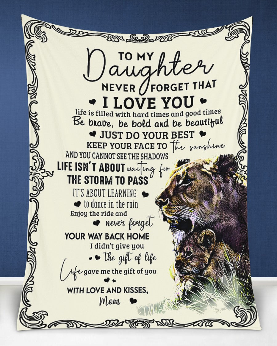 TO MY DAUGHTER - GIFT FOR DAUGHTER - Sherpa Fleece Quilt Blanket (SKUB-BLK-MOM01)