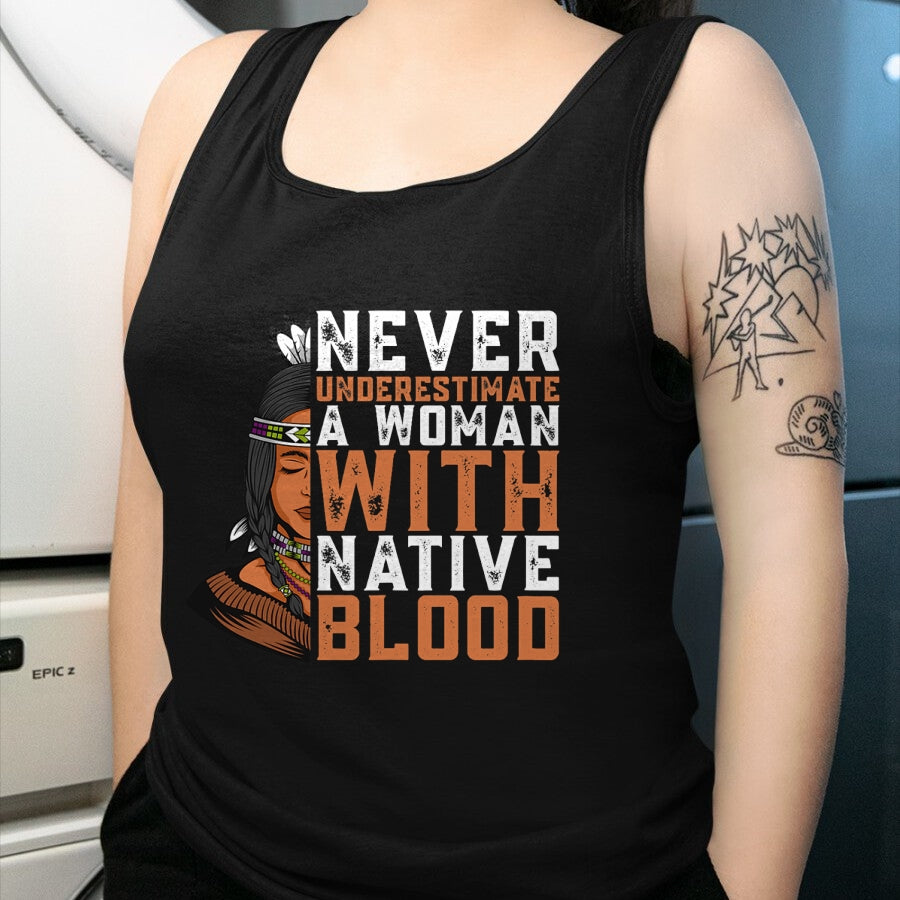 Native American T-Shirts, Vintage Native American Unisex T-Shirt/Hoodie/Sweatshirt HLT00 - Indian A Woman With Native Blood Native American T-Shirt