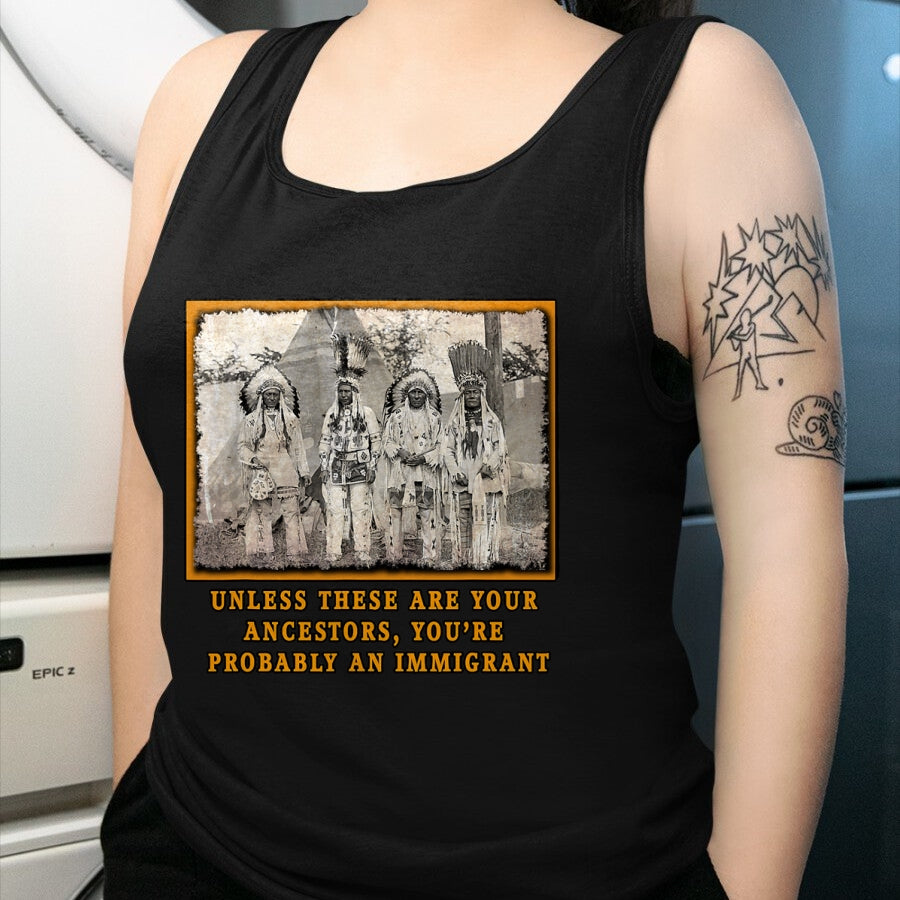 Native American T-Shirts, Vintage Native American Unisex T-Shirt/Hoodie/Sweatshirt HLT00 - NATIVE AMERICAN IMMIGRATION T-Shirt
