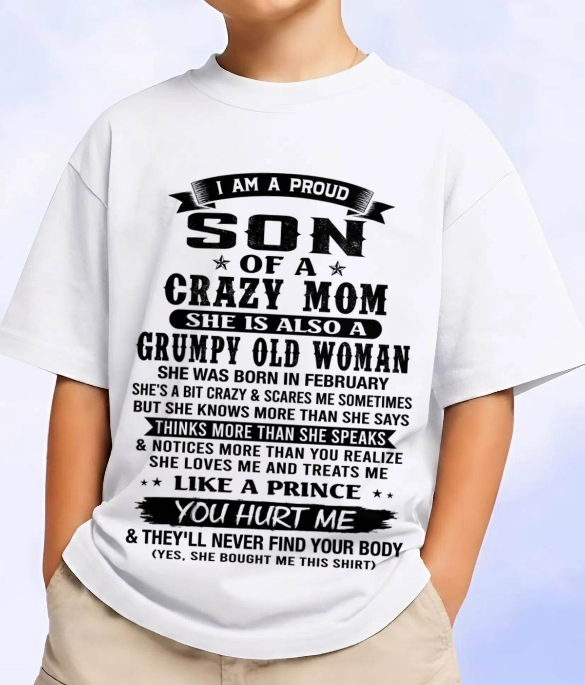 FEBRUARY - PROUD SON OF A FREAKIN' AWESOME MOM - FROM MOM - TLEE02 (SKU2607-60-02)