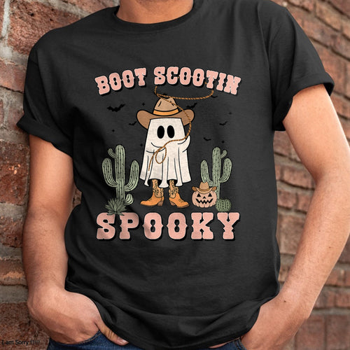 Hallowen Shirts for Family, Funny hallowen shirts, Hallowen Unisex T-Shirt/Hoodie/Sweatshirt HLT00 - Funny Boot Scootin Spooky Cowboy Ghost Men Toddler Halloween T-Shirt