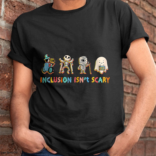 Hallowen Shirts for Family, Funny hallowen shirts, Hallowen Unisex T-Shirt/Hoodie/Sweatshirt HLT00 - Inclusion Isn't Scary Slp Halloween Sped Teacher T-Shirt