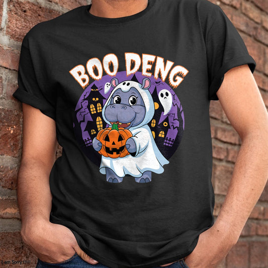 Hallowen Shirts for Family, Funny hallowen shirts, Hallowen Unisex T-Shirt/Hoodie/Sweatshirt HLT00 - Moo Deng Baby Hippo Boo Deng Long for Halloween Moo Deng T-Shirt