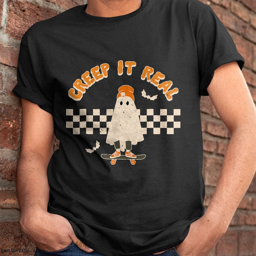 Hallowen Shirts for Family, Funny hallowen shirts, Hallowen Unisex T-Shirt/Hoodie/Sweatshirt HLT00 - Retro Halloween Creep it Real Vintage Ghost Halloween T-Shirt