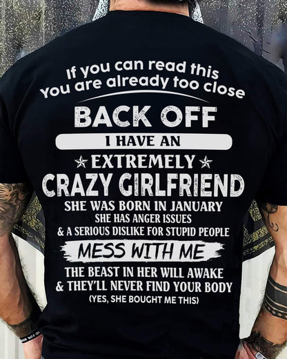 January - If You Can Read This You Are Already Too Close - Gift For Your Boyfriend, Husband From Wife - TLEE01 (SKU07-175-01)