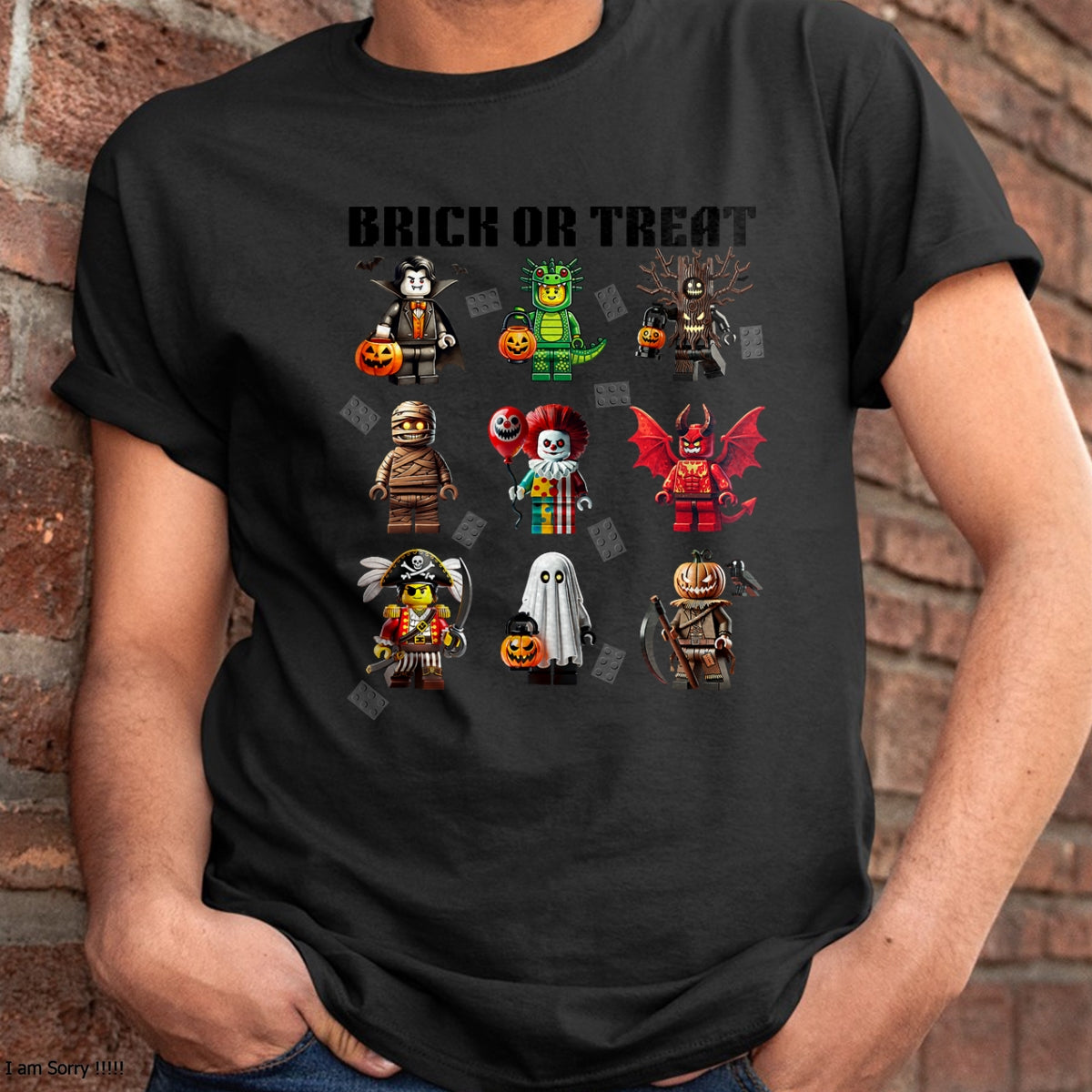 Hallowen Shirts for Family, Funny hallowen shirts, Hallowen Unisex T-Shirt/Hoodie/Sweatshirt HLT00 - Building Bricks Halloween Brick Or Treat Costume Monsters T-Shirt