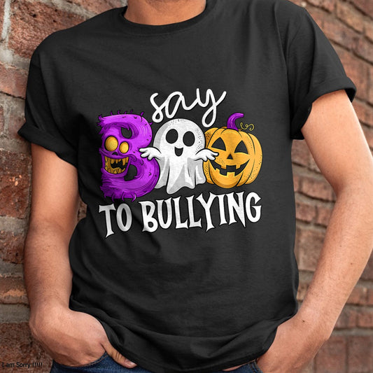 Hallowen Shirts for Family, Funny hallowen shirts, Hallowen Unisex T-Shirt/Hoodie/Sweatshirt HLT00 - Say Boo To Bullying Orange Anti Bullying Unity Day Halloween T-Shirt