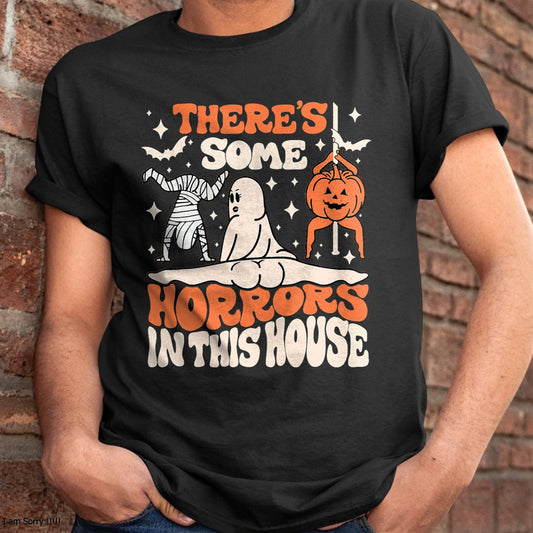 Hallowen Shirts for Family, Funny hallowen shirts, Hallowen Unisex T-Shirt/Hoodie/Sweatshirt HLT00 - There's Some Horrors In This House Ghost Pumpkin Halloween T-Shirt