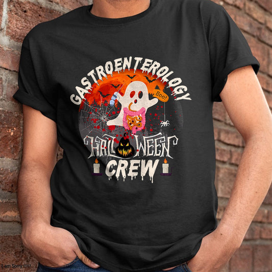 Hallowen Shirts for Family, Funny hallowen shirts, Hallowen Unisex T-Shirt/Hoodie/Sweatshirt HLT00 - Spooky gastroenterology Boo Crew endoscopy tech Halloween T-Shirt