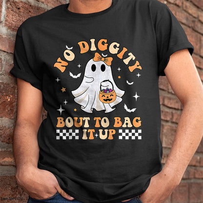 Hallowen Shirts for Family, Funny hallowen shirts, Hallowen Unisex T-Shirt/Hoodie/Sweatshirt HLT00 - Halloween Ghost Funny No Diggity Bout To Bag It Up Spooky T-Shirt