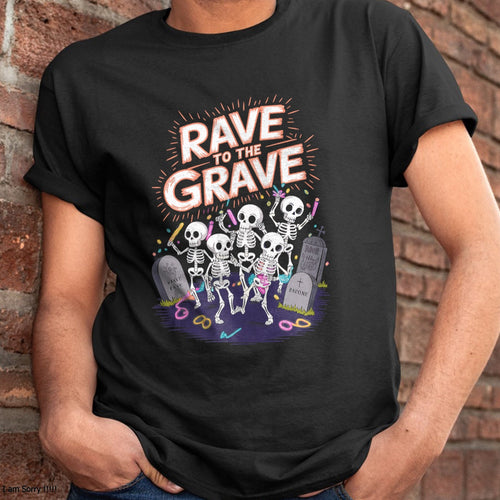 Hallowen Shirts for Family, Funny hallowen shirts, Hallowen Unisex T-Shirt/Hoodie/Sweatshirt HLT00 - Rave to the Grave Halloween Rave Spooky Rave Tank Top