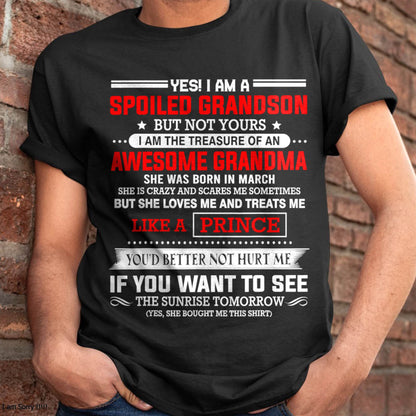 MARCH - SPOILED GRANDSON BUT NOT YOURS – PROUD TREASURE OF AN AWESOME GRANDMA - FROM GRANDMA - TLEE03 (SKU2604-186-03)