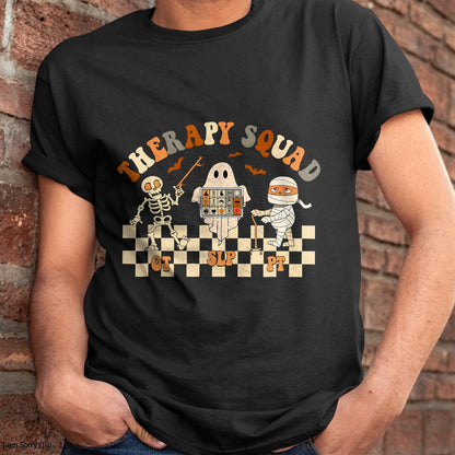 Hallowen Shirts for Family, Funny hallowen shirts, Hallowen Unisex T-Shirt/Hoodie/Sweatshirt HLT00 - Retro Therapy Squad SLP OT PT Team Halloween Speech Physical T-Shirt
