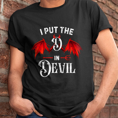 Hallowen Shirts for Family, Funny hallowen shirts, Hallowen Unisex T-Shirt/Hoodie/Sweatshirt HLT00 - I Put D in Devil Matching Couple Funny Halloween T-Shirt