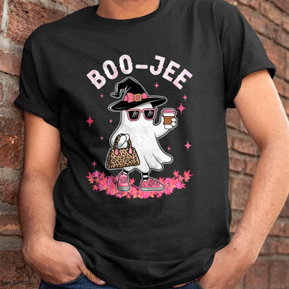 Hallowen Shirts for Family, Funny hallowen shirts, Hallowen Unisex T-Shirt/Hoodie/Sweatshirt HLT00 - Cute Boo Jee Ghost Halloween Leopard Ghost Coffee Womens T-Shirt