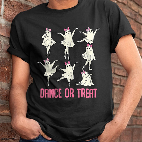 Hallowen Shirts for Family, Funny hallowen shirts, Hallowen Unisex T-Shirt/Hoodie/Sweatshirt HLT00 - Dance Or Treat Shirt Halloween Funny Ghost Ballet Dance T-Shirt