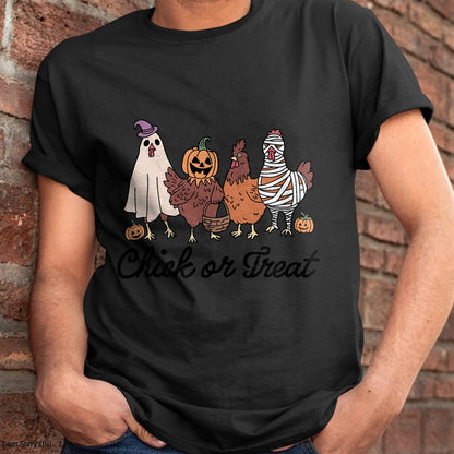Hallowen Shirts for Family, Funny hallowen shirts, Hallowen Unisex T-Shirt/Hoodie/Sweatshirt HLT00 - Chick Or Treat Halloween Witch Spooky Chicken T-Shirt