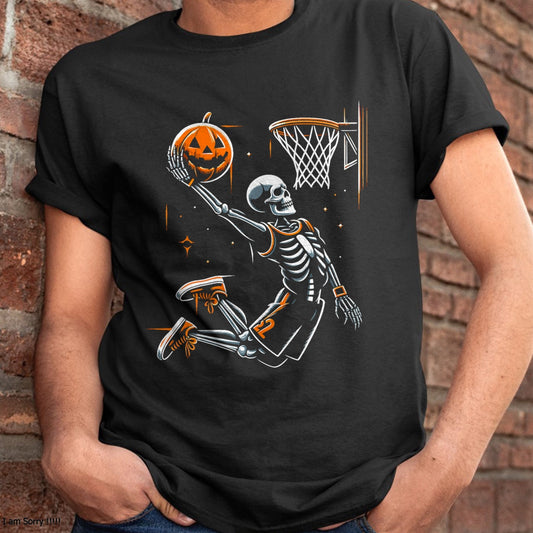Hallowen Shirts for Family, Funny hallowen shirts, Hallowen Unisex T-Shirt/Hoodie/Sweatshirt HLT00 - Skeleton Basketball Player Men Boys Scary For Halloween T-Shirt